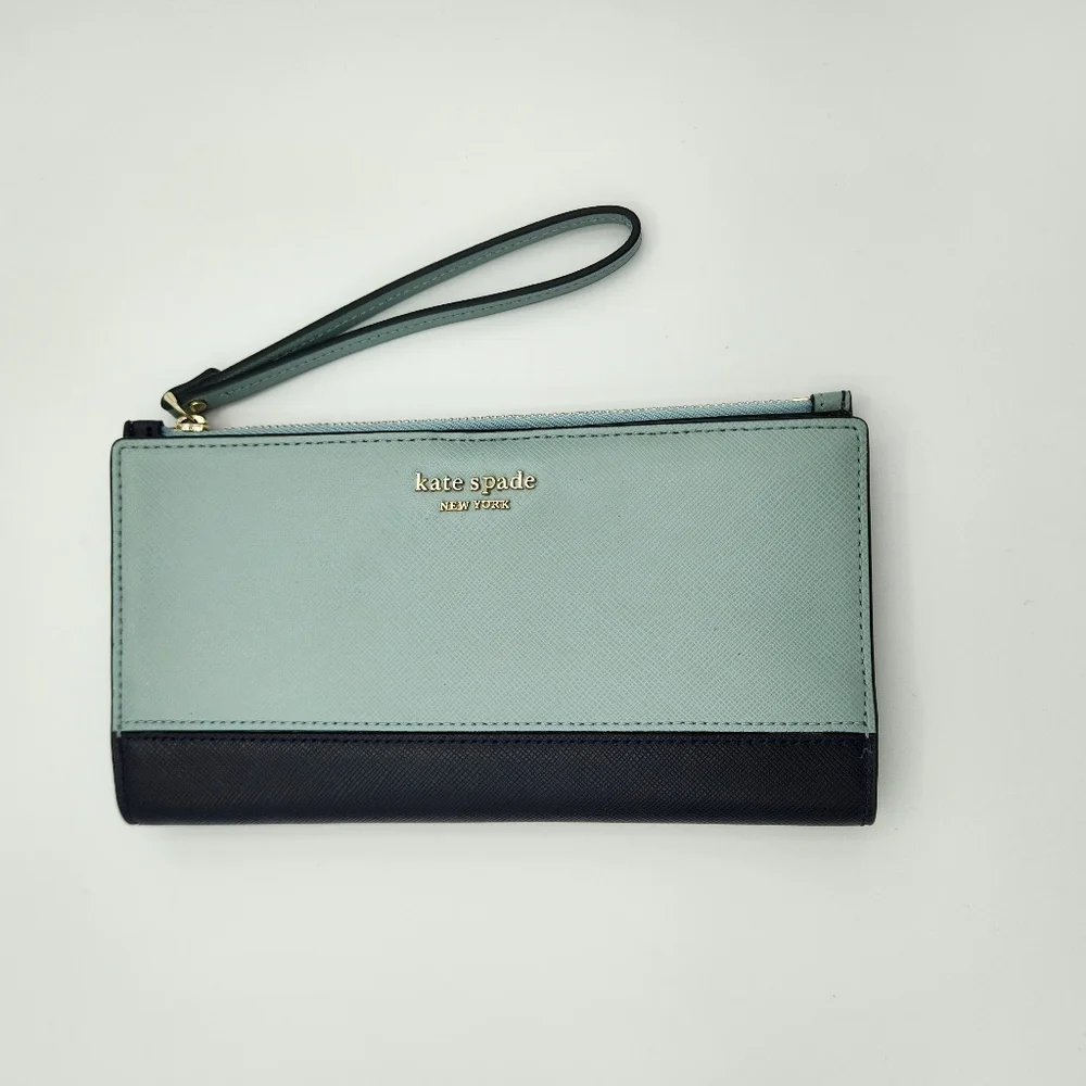 Kate Spade Spencer Continental Wristlet In Frosted Spearmint‎ NWT